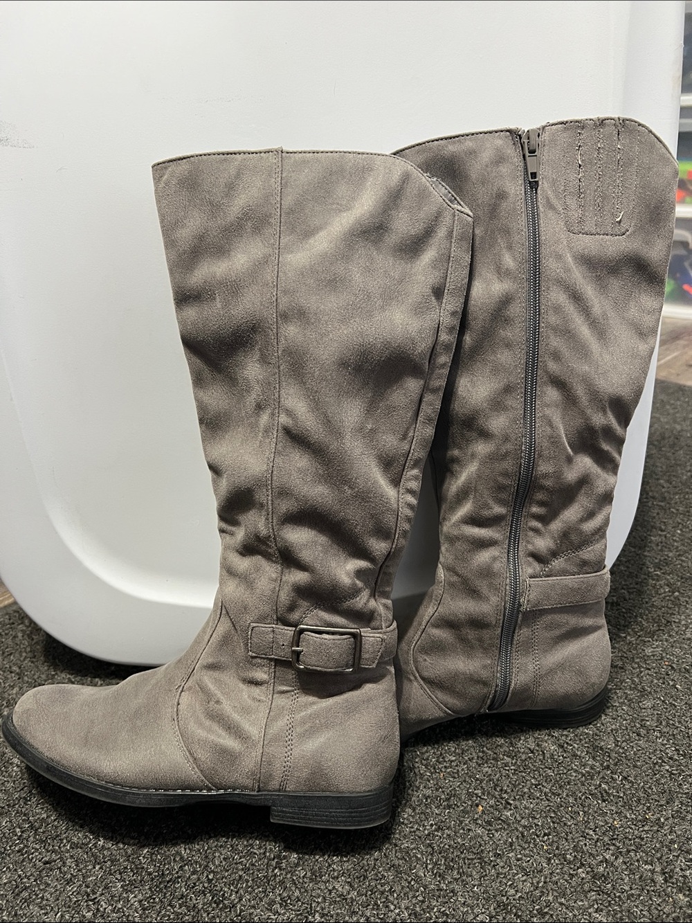 Bella Vita Gray  Over-the-Knee Buckle Boots